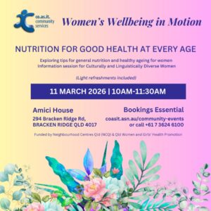 CoAsIt Community Services - Women's Wellbeing Information Session on Nutrition in Brisbane